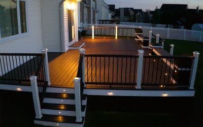 Low to ground deck with no railings in Somerset, NJ