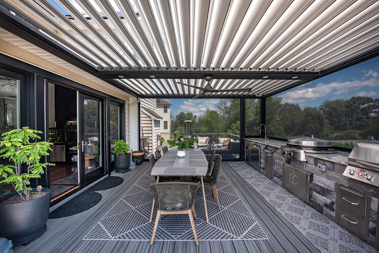 Contemporary Deck With Outdoor Kitchen 2