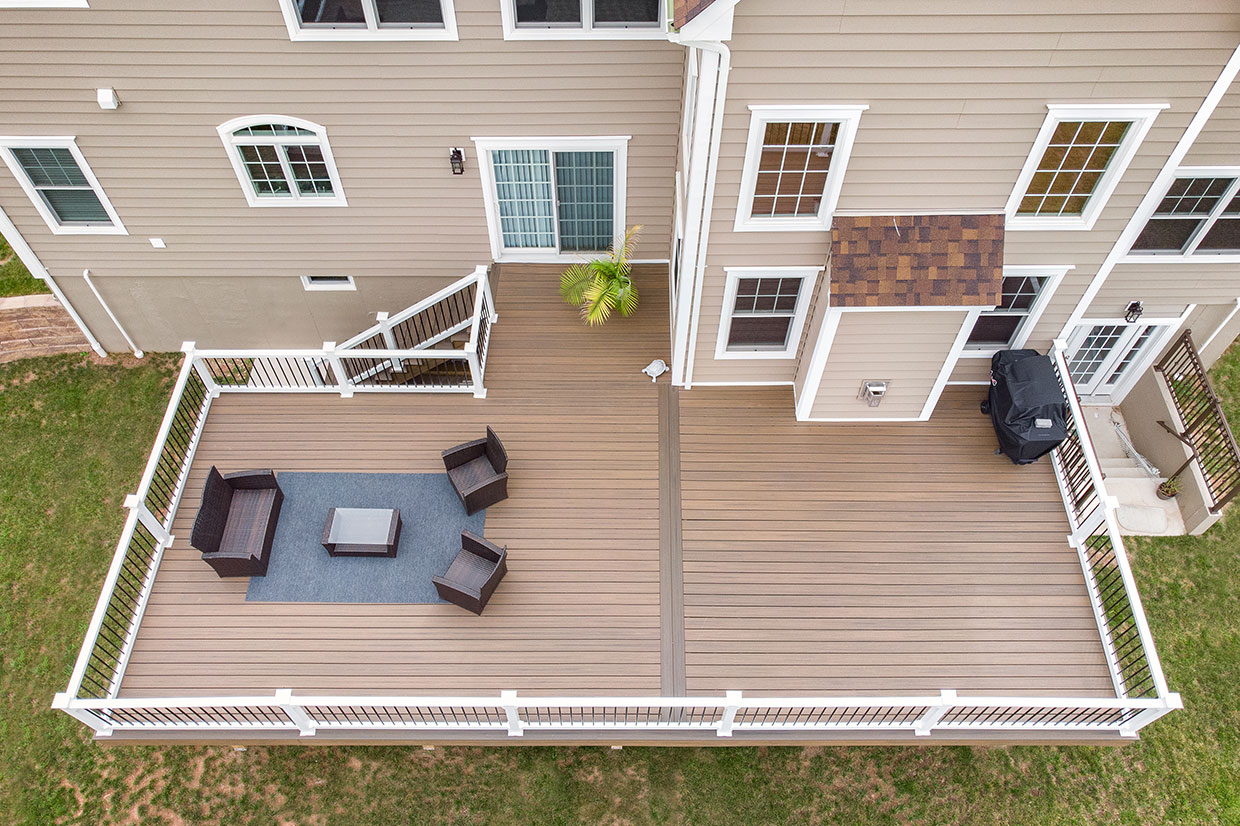 Second Floor Composite Deck With Vinyl Railings In New Providence 5