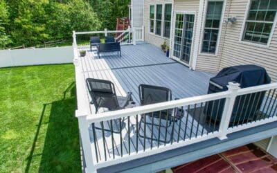 32'X16' Second Story Deck With L Shaped Staircase And Mid Steps Landing.