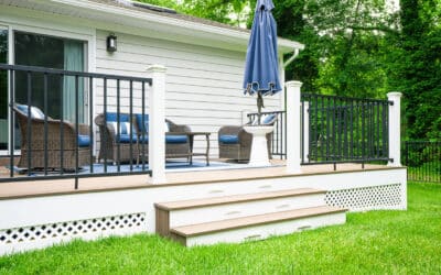 Composite Deck With Vinyl Railings And Under Deck Finishes In Summit 12
